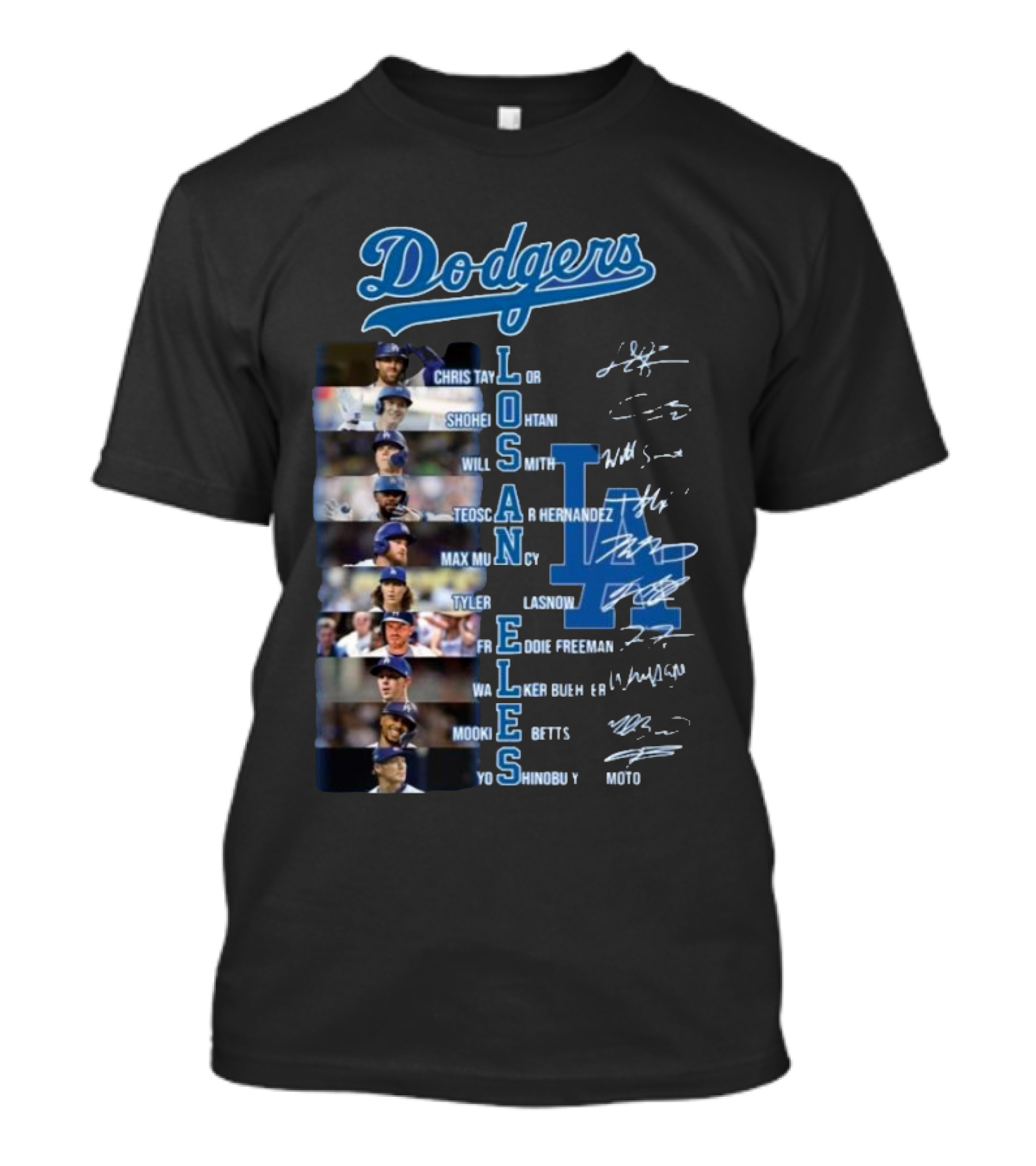 Dodgers Chris Taylor Shohei Ohtani Will Smith Los Angeles Freddie Freeman Mookie Betts Signatures T-Shirt