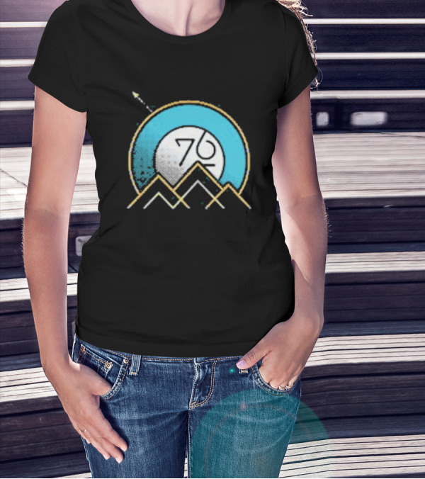 Rocket Over Rockies 76 Circular Mountain T-Shirt