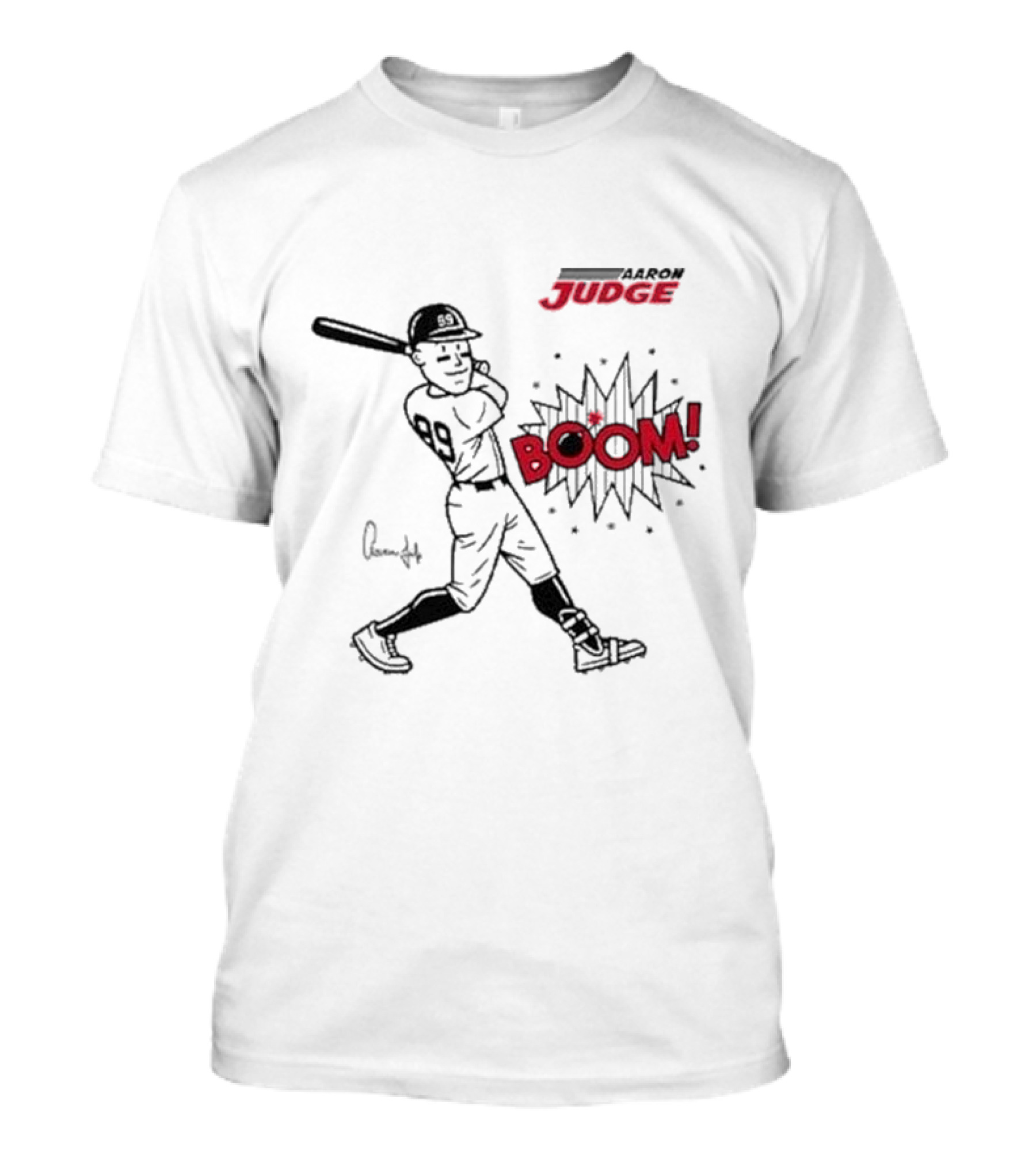 Aaron Judge 99 Boom Signature New York Yankees Baseball Caricature T-Shirt