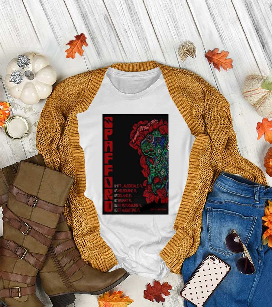 Spafford Winter Tour 2025 Florida Dates Ft Lauderdale Melbourne Deland Stuart St Petersburg St Augustine T-Shirt