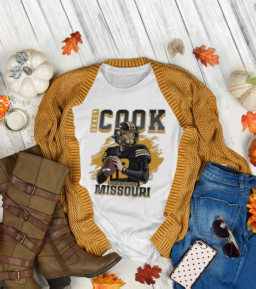 Brady Cook University of Missouri Football Player T-Shirt