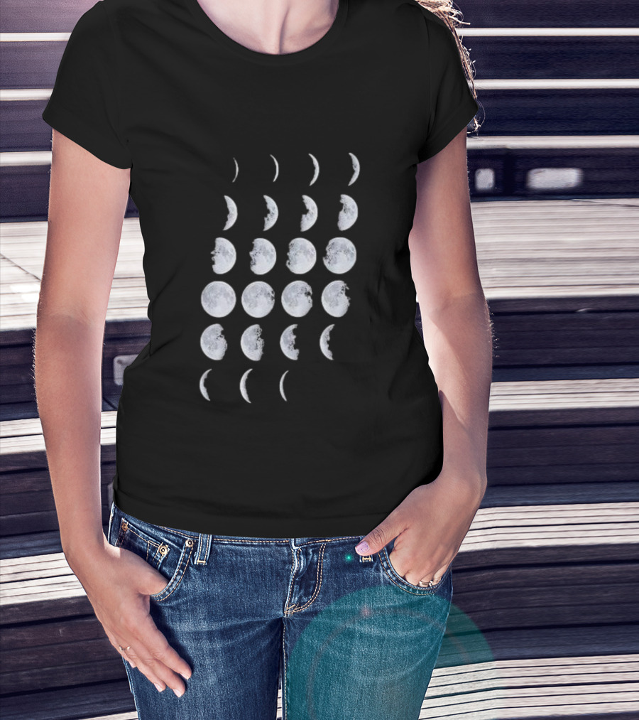 Organic Cotton Moon Phases Lunar Cycle T-Shirt