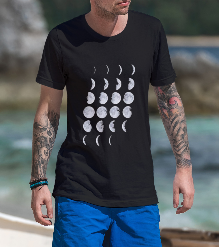 Organic Cotton Moon Phases Lunar Cycle T-Shirt