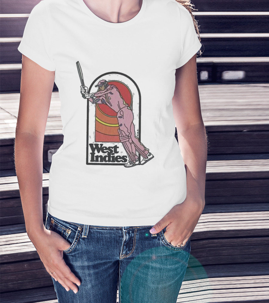 West Indies Cricket Pink 70s Uniform T-Shirt