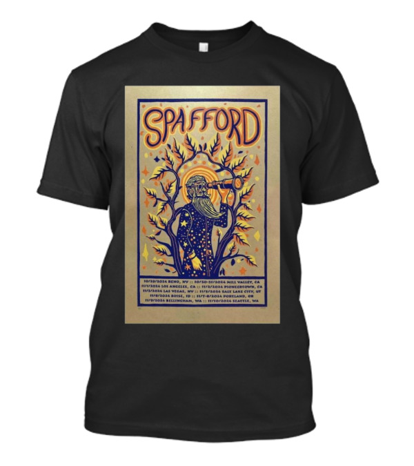 Spafford Fall 2024 Tour Poster With Astronomer Illustration And Tour Dates T-Shirt