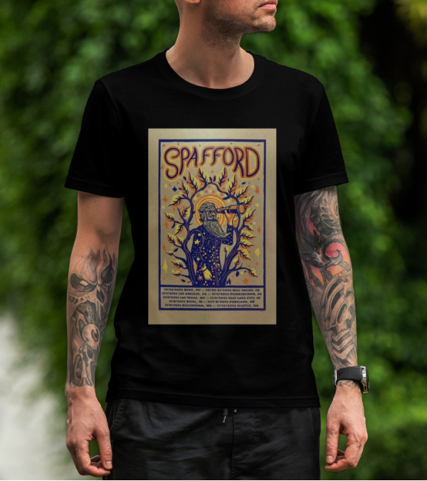 Spafford Fall 2024 Tour Poster With Astronomer Illustration And Tour Dates T-Shirt