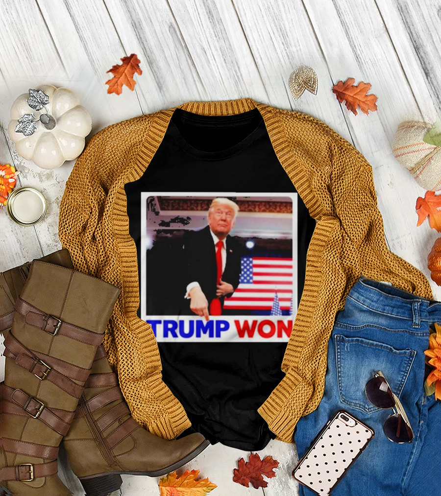 Trump Won Make America Great Again 2024 United States Flag T-Shirt