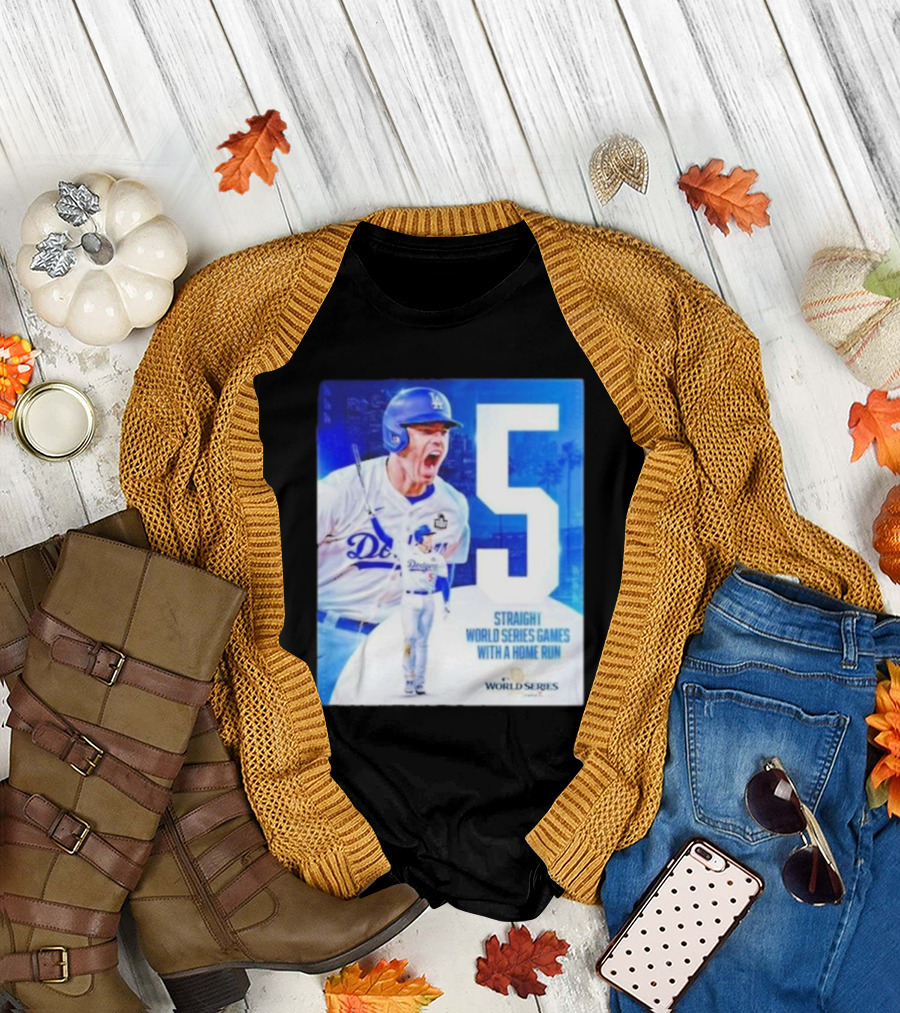 Freddie Freeman 5 Straight World Series Games With A Home Run Dodgers T-Shirt
