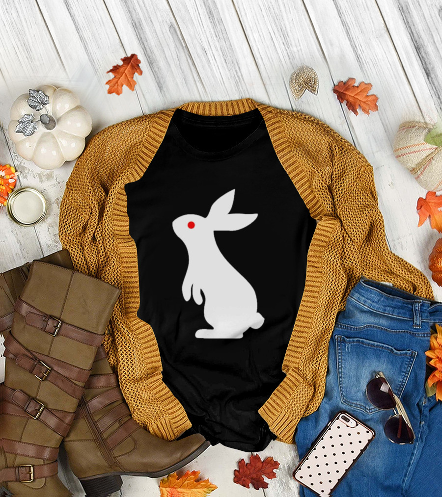 Rabbit Feed Your Head White Rabbit Red Eye T-Shirt