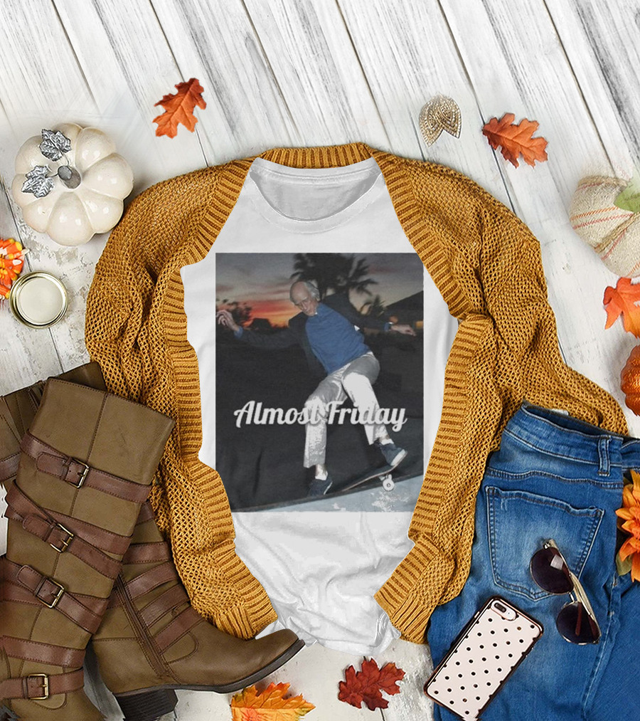 Almost Friday Larry David Skateboarding at Dusk T-Shirt