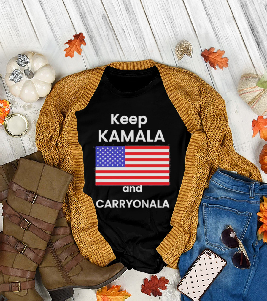 Keep Kamala and Carry Onala American Flag T-Shirt