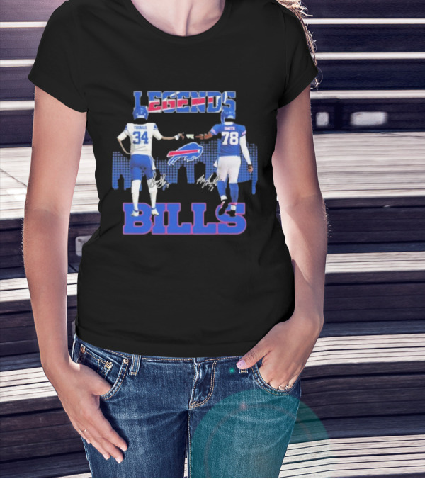 LEGENDS BILLS Thomas Smith 34 78 Buffalo Bills T-Shirt