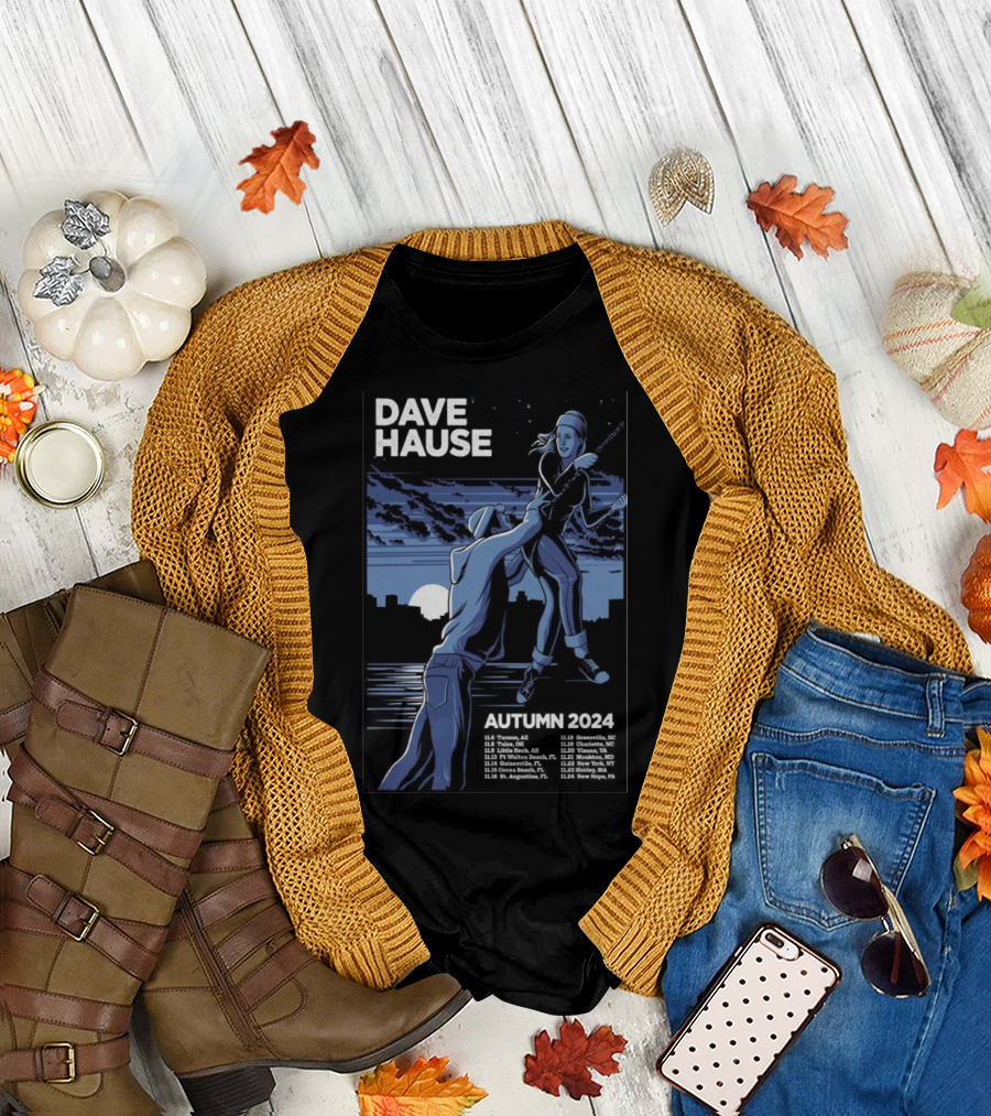 Dave Hause Autumn 2024 Tour Dates Poster Concert Tour T-Shirt