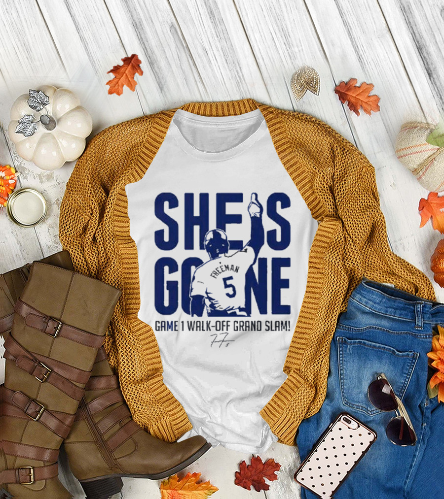 Freddie Freeman She Is Gone Baseball Game 1 Walk-Off Grand Slam T-Shirt