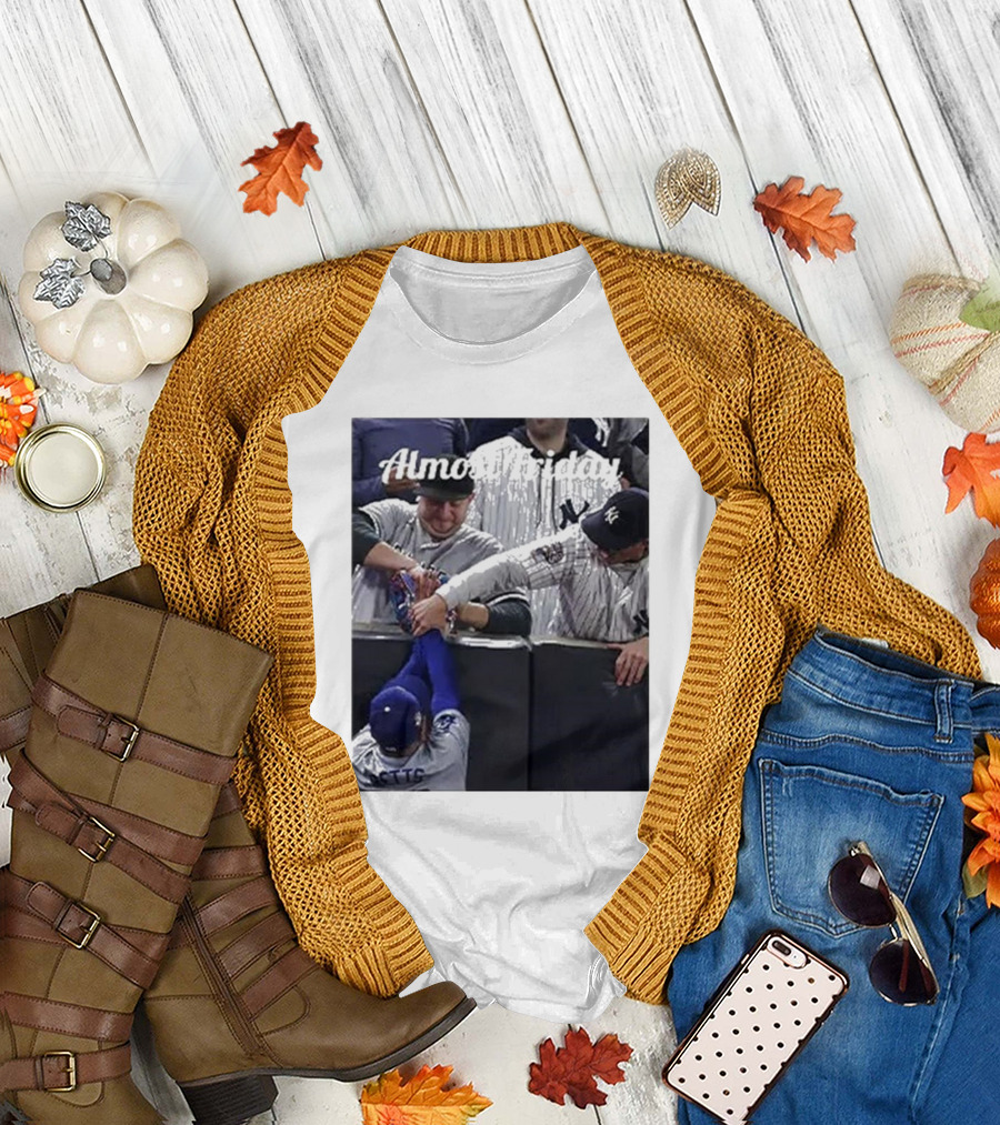 Almost Friday Yankees Fans Grabbing Mookie Betts Glove T-Shirt