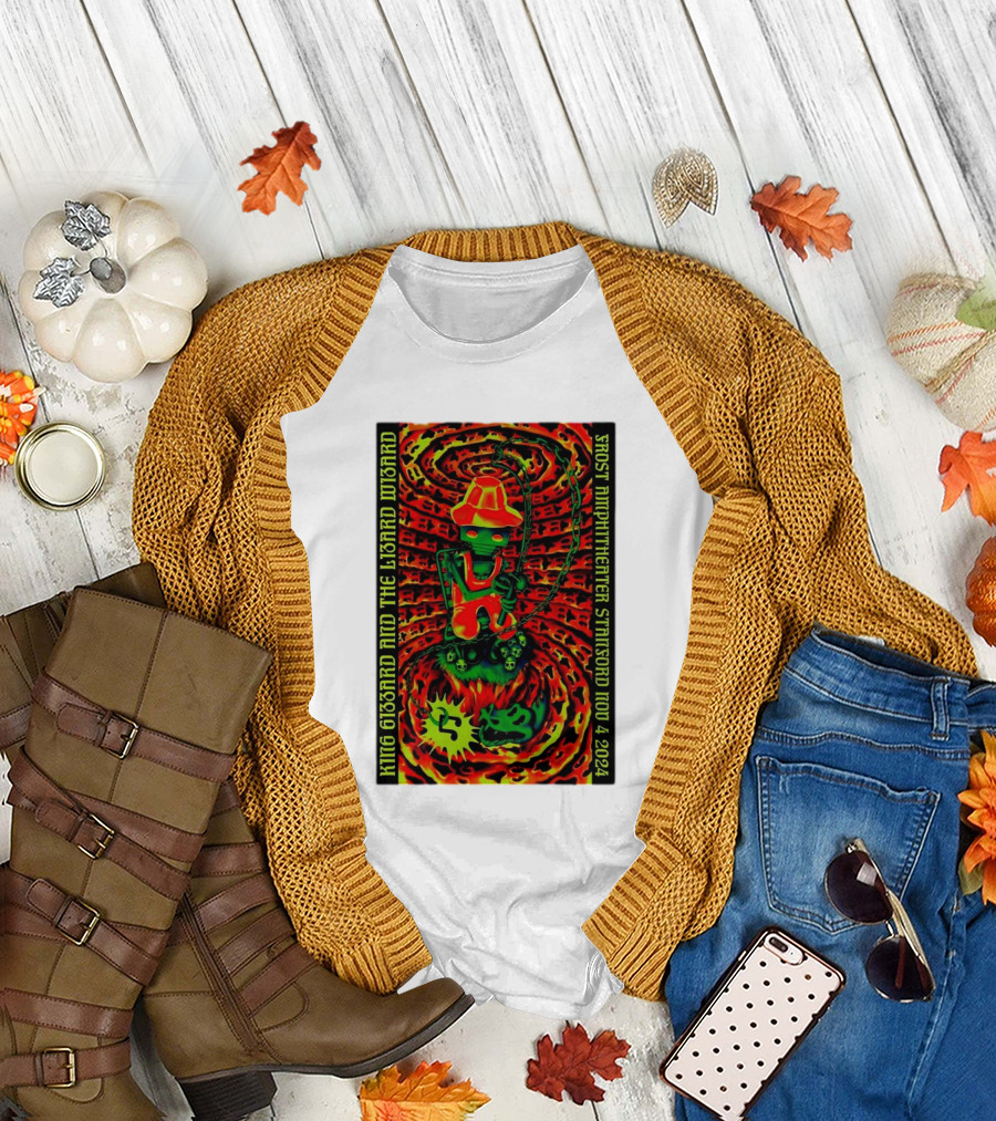 King Gizzard And The Lizard Wizard Frost Amphitheater Stanford Nov 4 2024 Robot Art Psychedelic T-Shirt