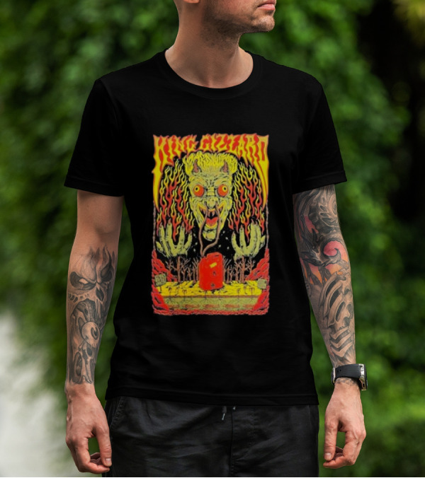 King Gizzard Monster Illustration In Paso Robles CA November 3 T-Shirt