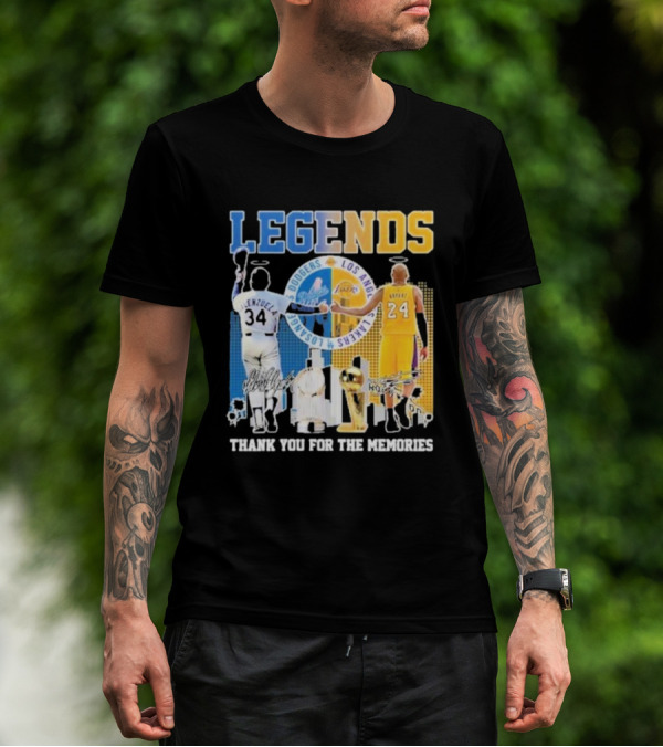 LEGENDS Dodgers Los Angeles Lakers Valenzuela Bryant Thank You For The Memories T-Shirt