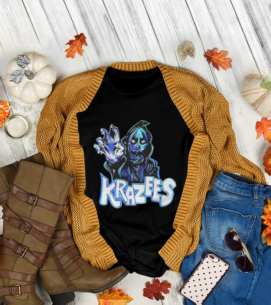 MNE Stare Krazees HOK Sent Here To Take You Creepy Masked Figure with Hand Raised T-Shirt