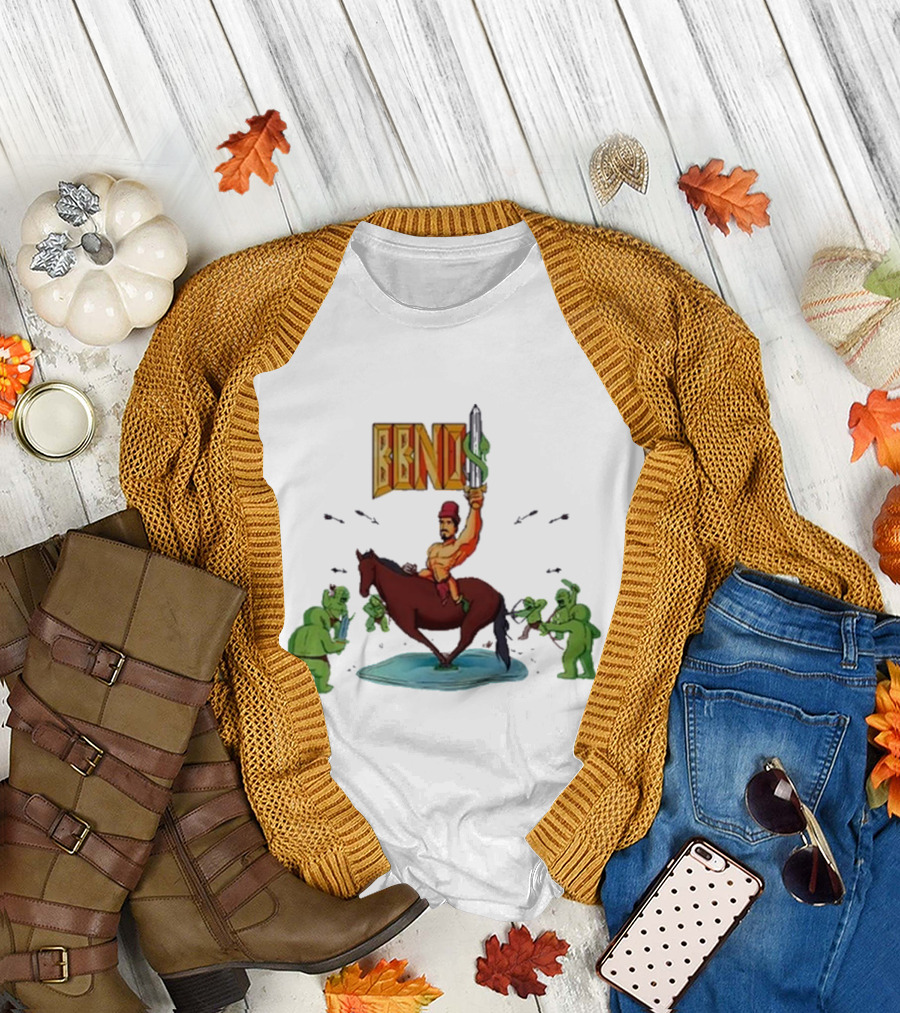 BBNo$ Sword Riding Horse Surrounded by Green Creatures T-Shirt