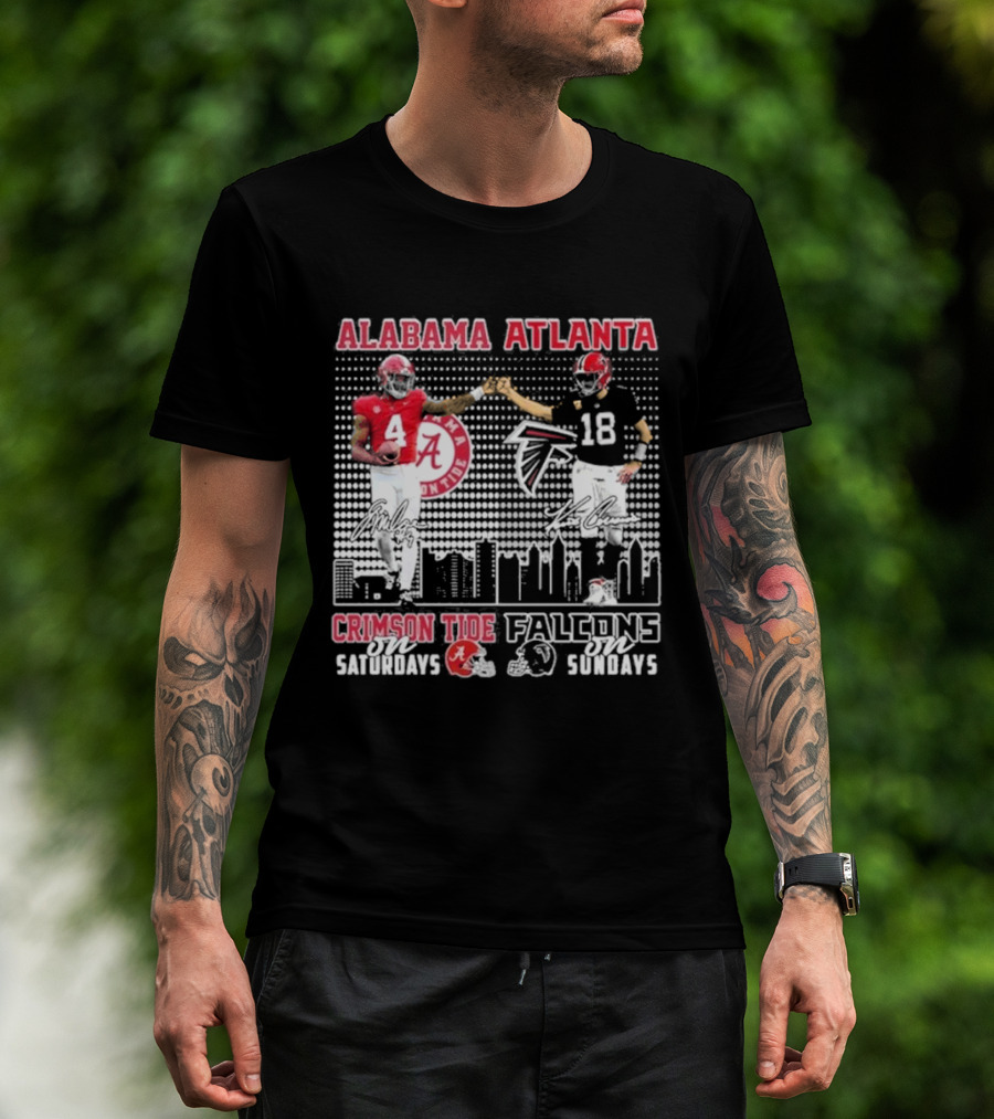 Alabama Atlanta Crimson Tide On Saturdays Falcons On Sundays T-Shirt
