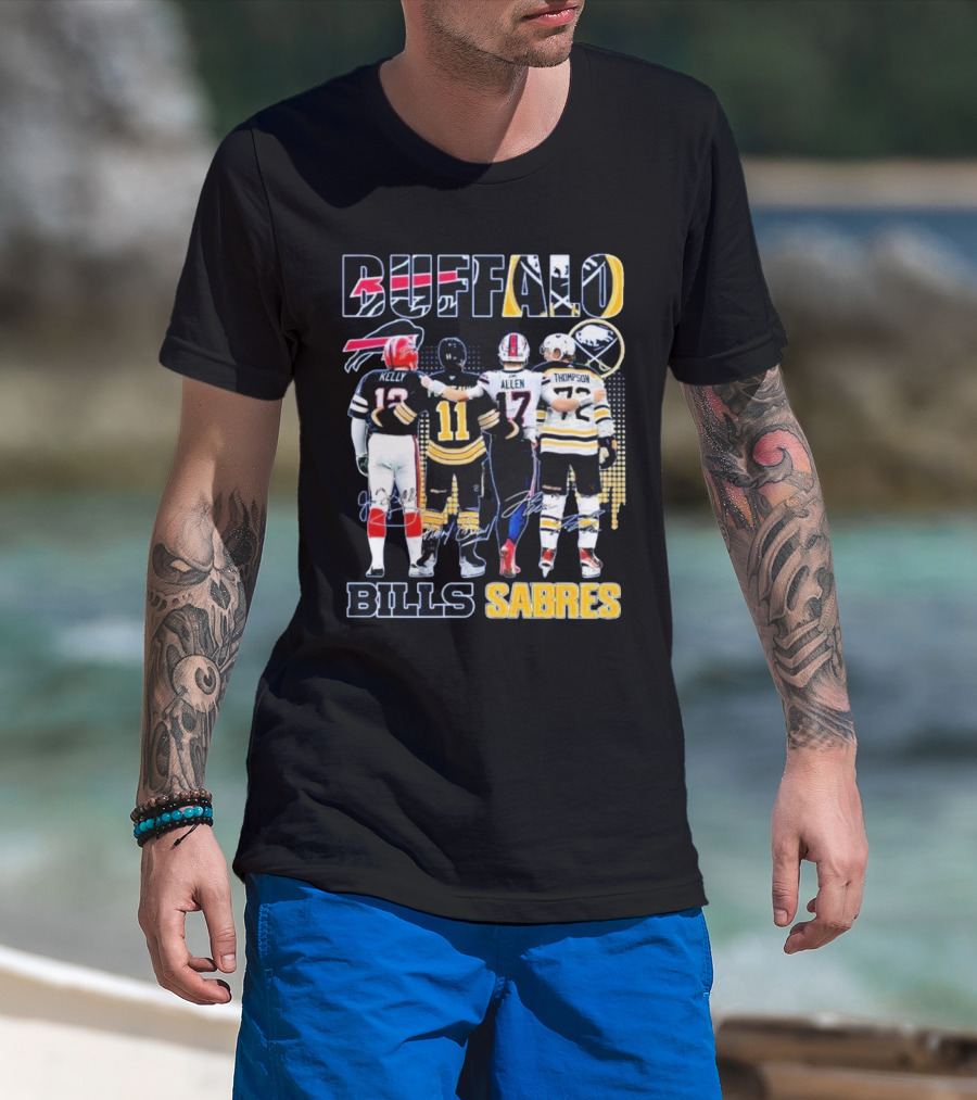 BUFFALO BILLS SABRES KELLY ALLEN THOMPSON T-Shirt
