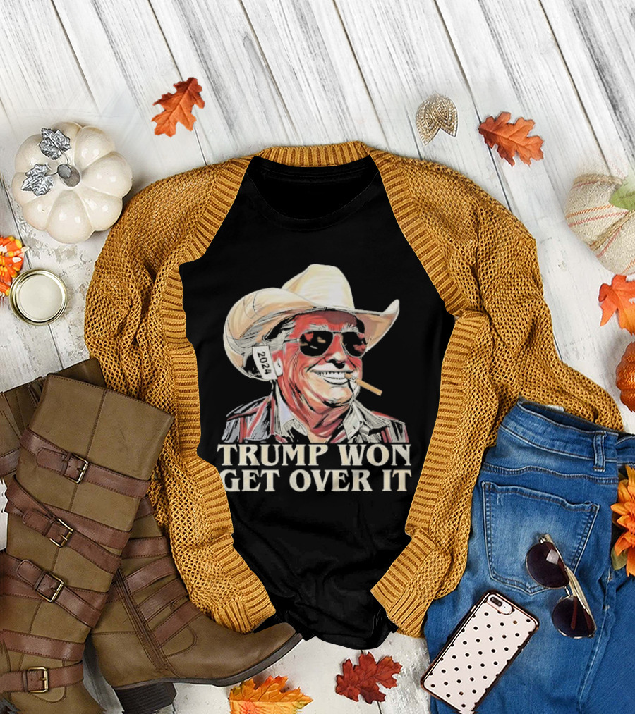 Western Trump Cowboy 2024 Trump Won Get Over It T-Shirt