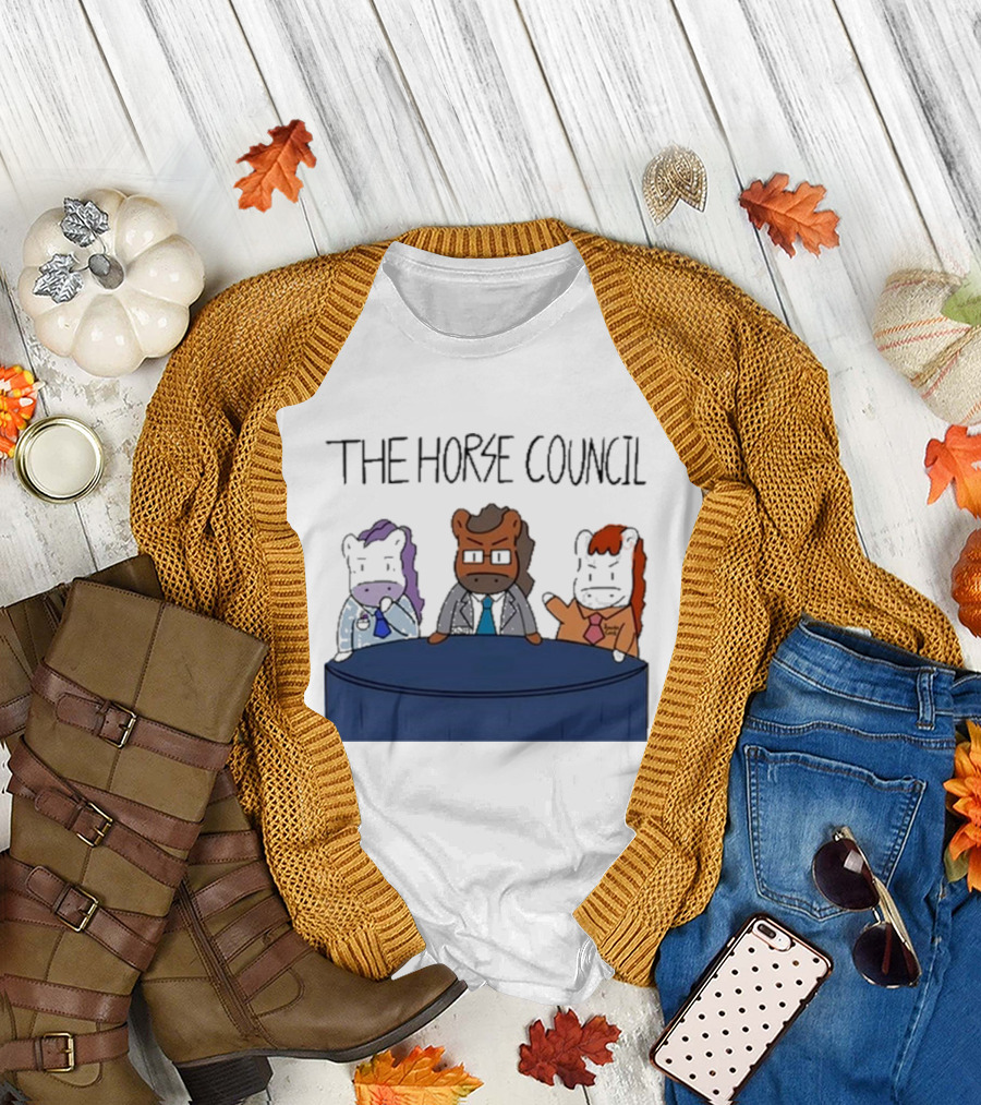 Jimothy Cool The Horse Council Cartoon Panel Meeting T-Shirt