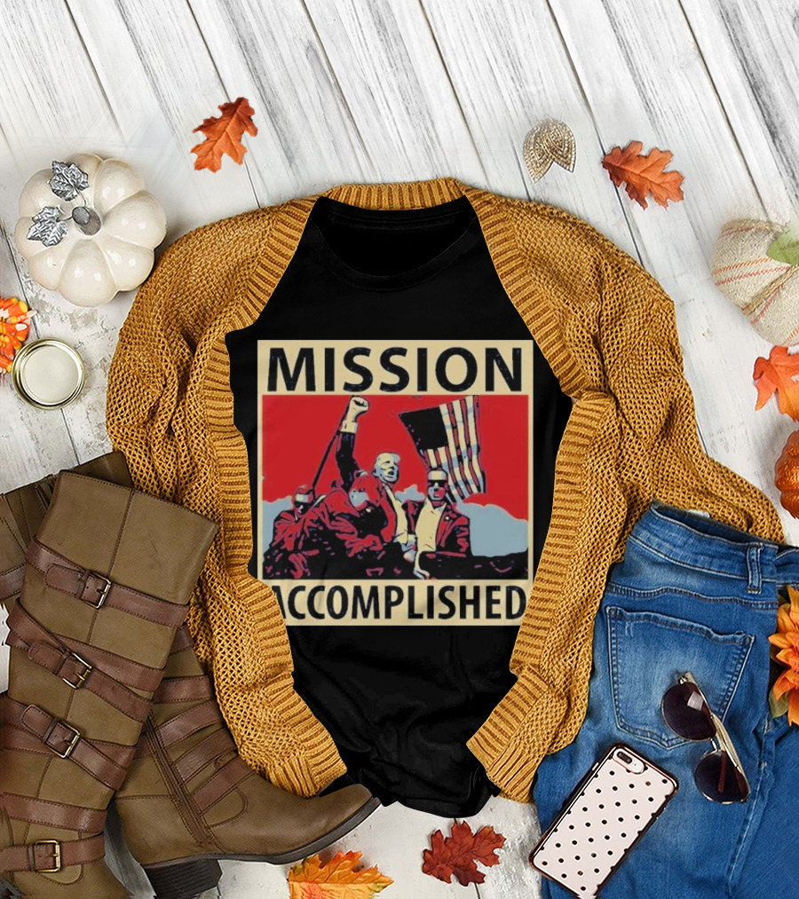 Mission Accomplished Trump Iconic Flag T-Shirt