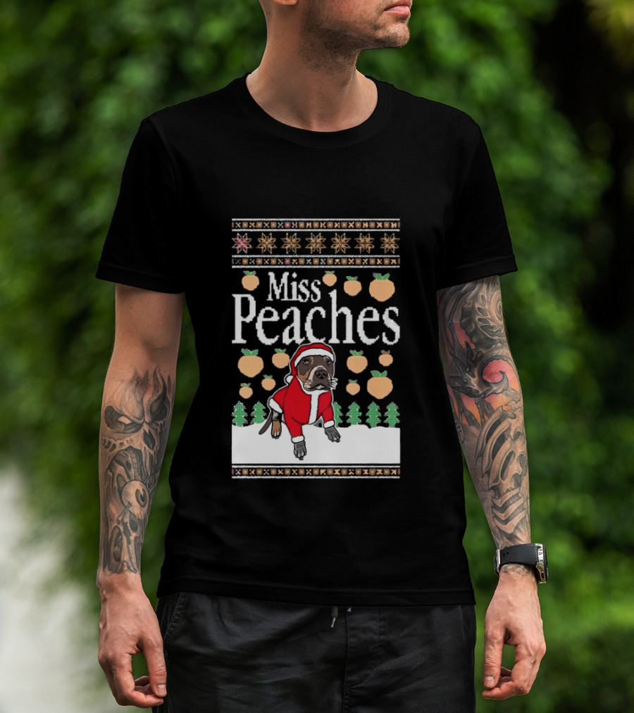Miss Peaches Santa Pug Ugly Christmas Sweater T-Shirt