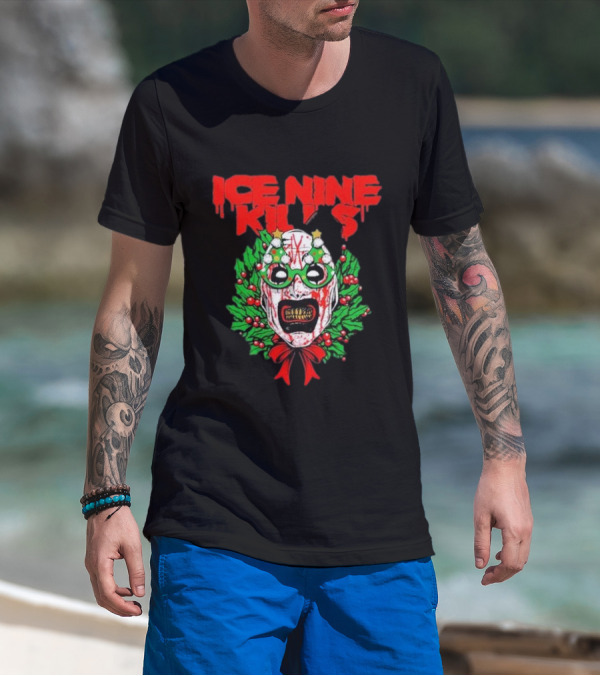 Ice Nine Kills Horror Christmas Wreath Mask T-Shirt