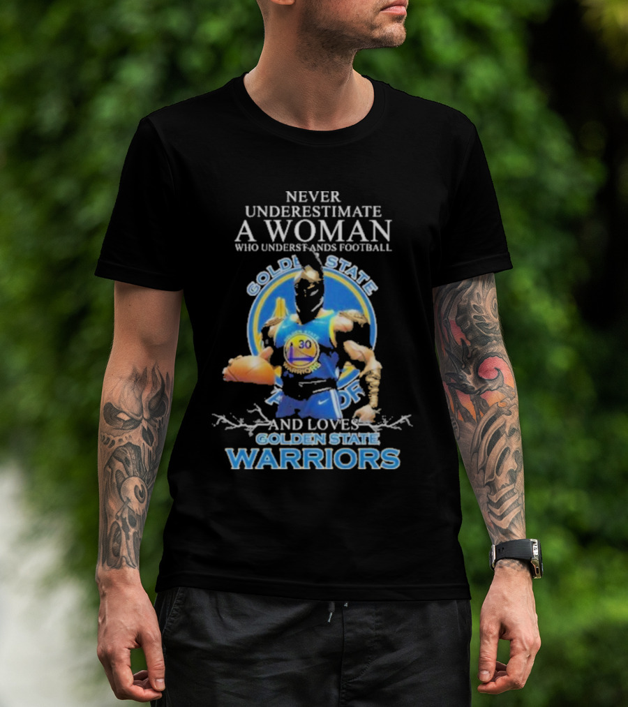 Never Underestimate A Woman Who Understands Football And Loves Golden State Warriors Basketball Dynamic Crossover T-Shirt