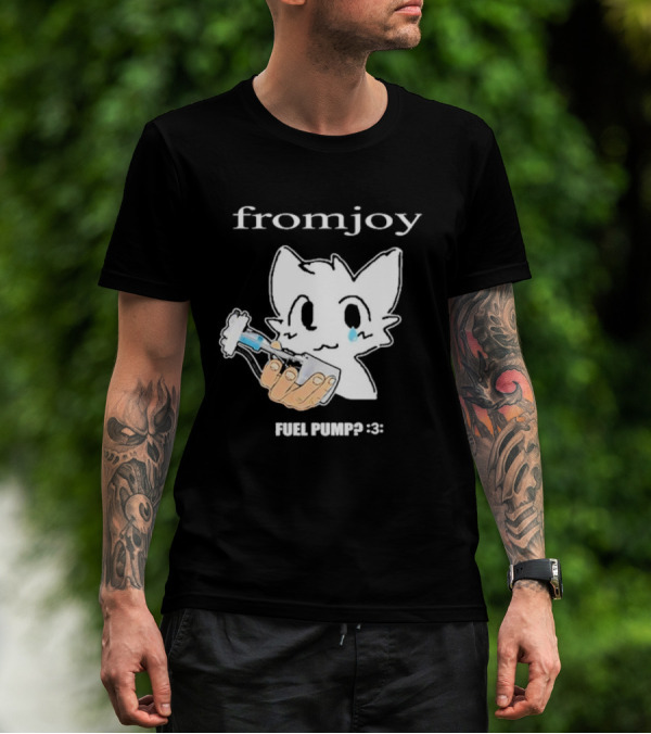 Fromjoy Fuel Pump Cute Cartoon With Tearful Cat Face T-Shirt