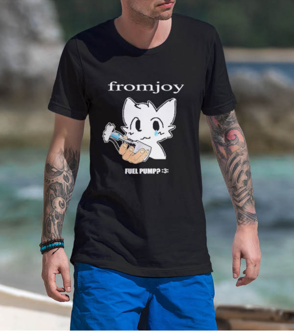 Fromjoy Fuel Pump Cute Cartoon With Tearful Cat Face T-Shirt