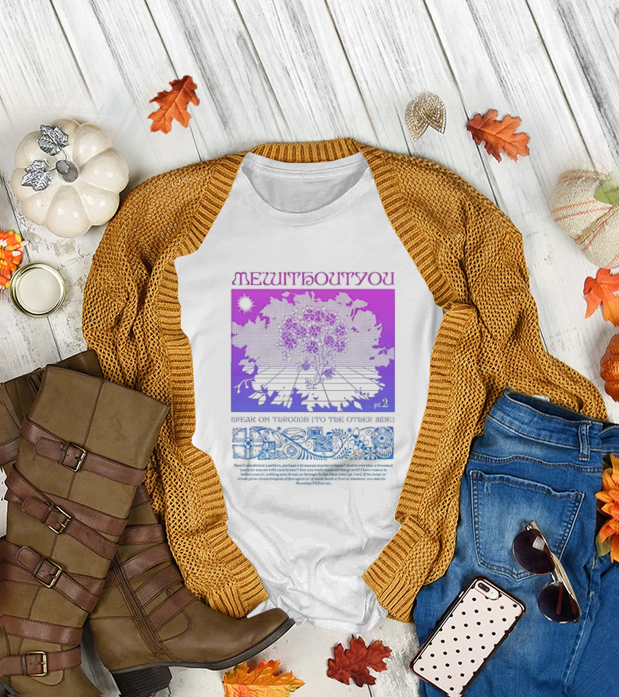 Mewithoutyou Pt 2 Break On Through to The Other Side Purple Floral T-Shirt
