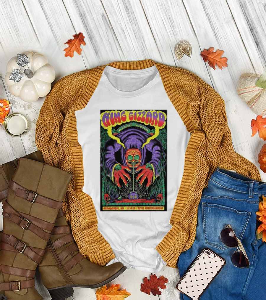 King Gizzard Lizard Wizard Albuquerque NM 11.10.24 Revel Entertainment Skulls Monster T-Shirt