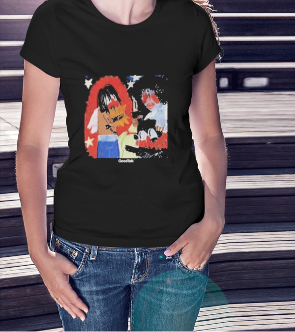 Gigi Goodtalk Skaiwater Artwork With Stars And Cartoon Figures T-Shirt