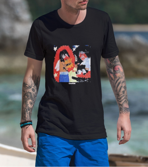 Gigi Goodtalk Skaiwater Artwork With Stars And Cartoon Figures T-Shirt