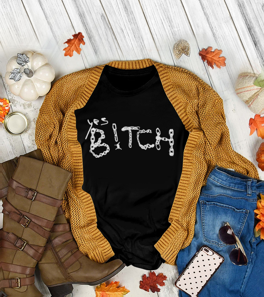 John Summit Yes Btch Chain Lettering T-Shirt