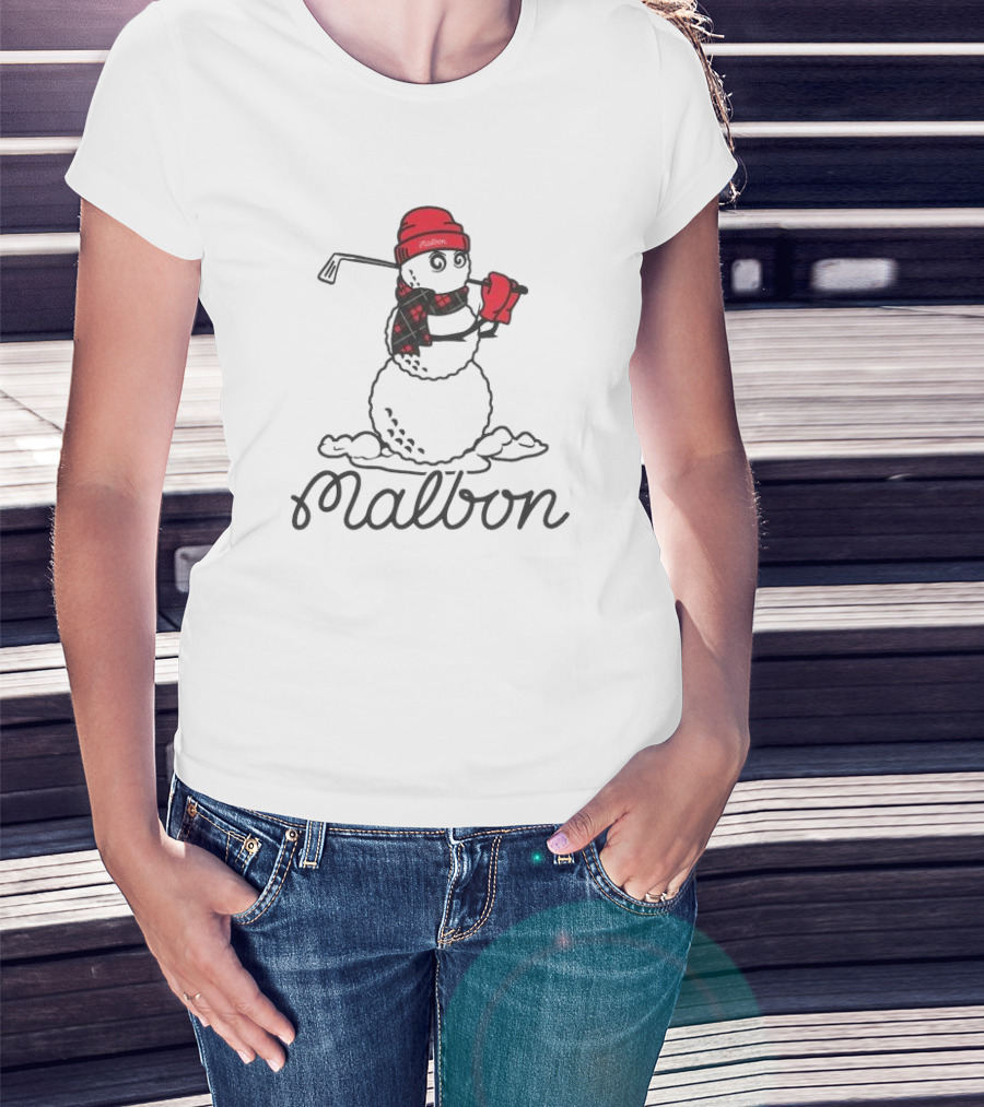 Malbon Snowman Golf Winter Hat Scarf T-Shirt