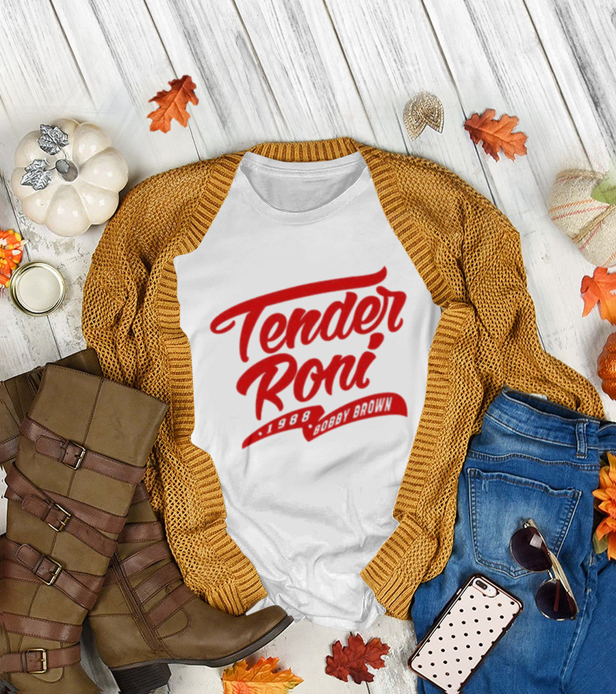 Tender Roni 1988 Bobby Brown Bold Red Lettering T-Shirt