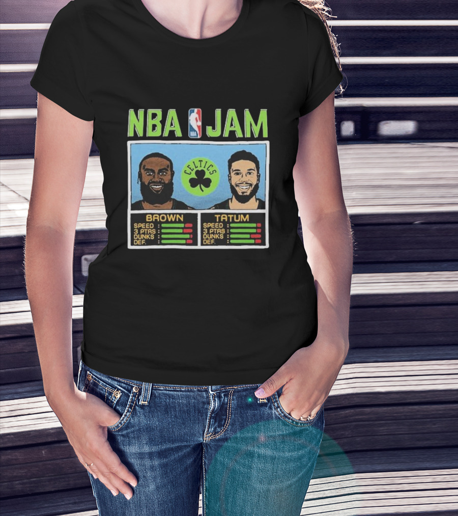 Nba Jam Celtics Brown Tatum Stats T-Shirt