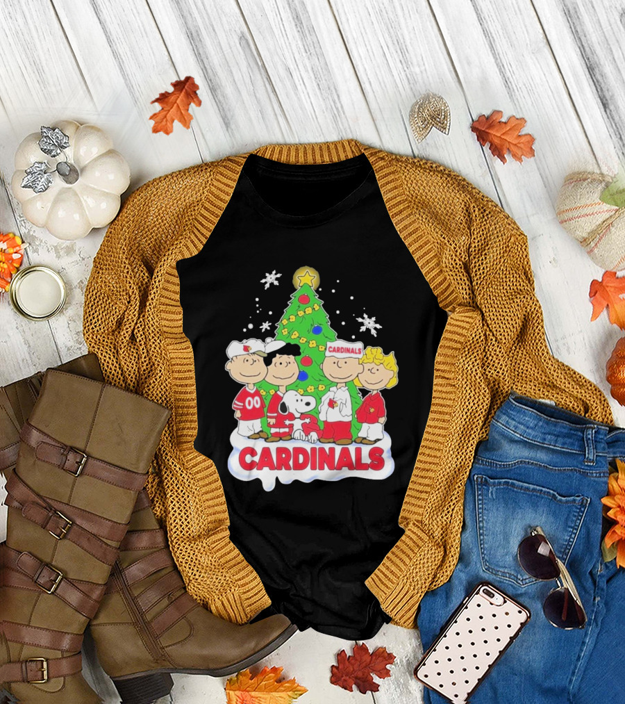 Arizona Cardinals Snoopy Christmas Peanuts Characters Cardinals Fans T-Shirt