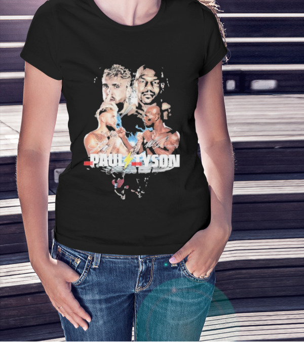 Jake Paul Mike Tyson Signature Lightning Faceoff Collaboration T-Shirt