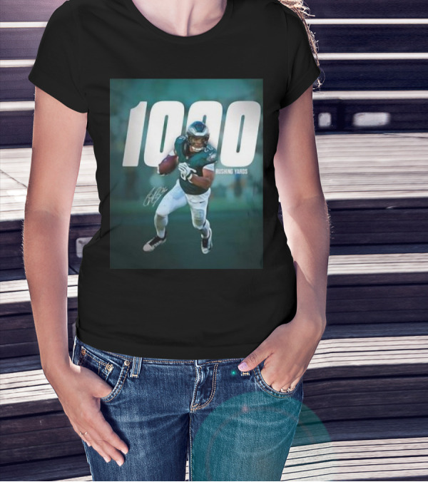 1000 Rushing Yards Football Player Signature T-Shirt