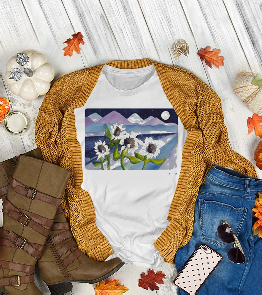 Sunflowers Under Starry Mountain Night - Big Thief Mema Mooowers T-Shirt