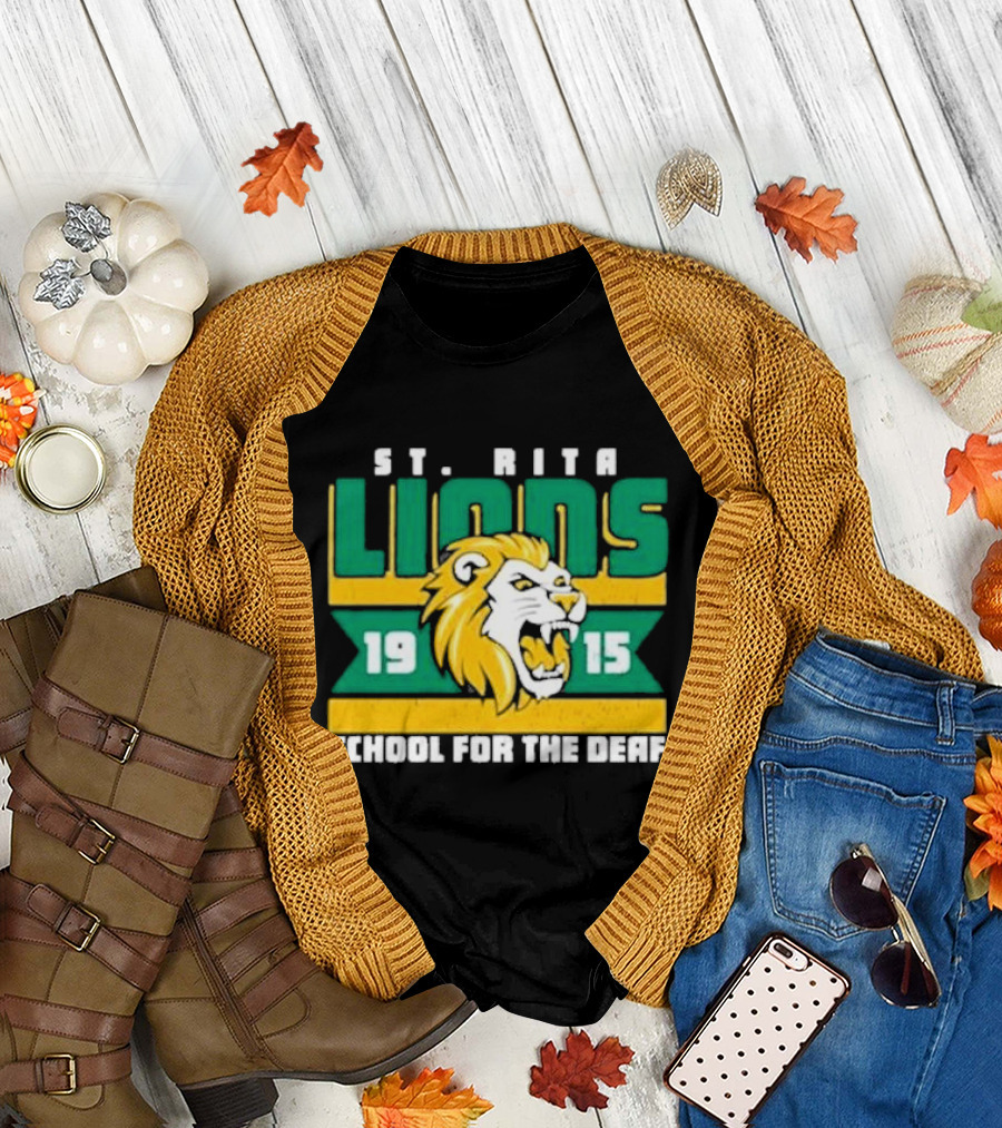 St. Rita Lions 1915 School for the Deaf Roaring Lion Emblem T-Shirt