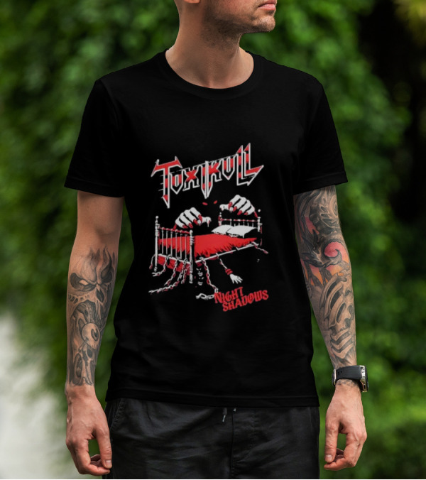 Toxikull Night Shadows Ghostly Red Chains And Claws T-Shirt