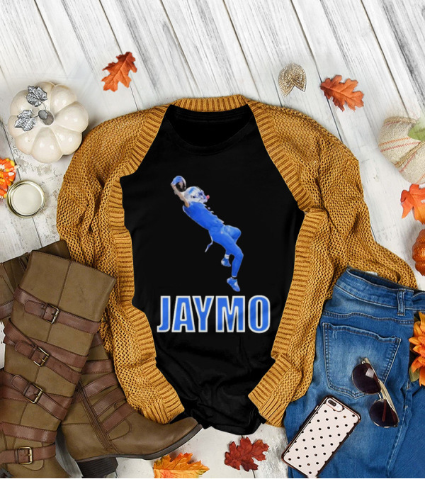 Jaymo Football Catch Jump Athlete Sports Blue Uniform T-Shirt