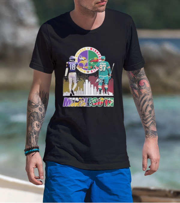 Minnesota Vikings Justin Jefferson Minnesota Wild Kirill Kaprizov Minnesota Proud T-Shirt